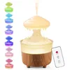 Humidifiers Houselin Humidifier 230 ML Essential Oil Diffuser with Adjustable Light Raindrop Humidifier Aromatherapy Diffuser YQ240122