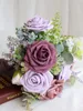 Decorative Flowers D-Seven Artificial Wedding 25/50pcs Plum Fake Roses With Stem For DIY Bouquet Crafts Floral Wreath Cake Decor