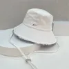 2024 Women Designer Bucket Hat Men's for Summer عالية الجودة أزياء خضراء قابلة للطي كبيرة فيدورا كاسكيت كاسكيت في الهواء الطلق شاطئ الشمس الحافة القبعات