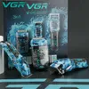 Máquina de cortar cabelo vgr combo kits máquina de cortar cabelo barbeador elétrico cabelo profissional para homens recarregável sem fio máquina de corte de lítio yq240122