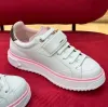 Designer tränare sneaker casual skor kalvskinn läder vit grön blå läder överlägg plattform låga sneakers skor