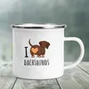 Tumblers I Love Dachshunds مطبوعة المينا القدح الإبداعي الزجاجي المشروبات الحلوى الحليب كوب الزجاج قابلة للتدفئة هدايا الشرب