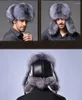 Berets Men Men's Autumn and Winter Faux Fur Lei Feng Hat مع سميكة لحماية الأذن الدافئة رحلات التزلج في الهواء الطلق