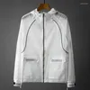 Erkek ceketleri yaz moda çok yönlü ultra ince lazer delikli güneş koruyucu giyim ağ nefes alabilen ceket açık hava A108