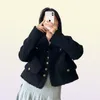 Koreansk kvinnlig tweed Basic jacka kappa kvinnor vårdesigner jackor kläder ytterkläder rockar stil kostym kawaii ol 2208155158558