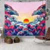 Tapisseries Japonais Kanagawa Big Wave Tapisserie Psychédélique Tapisserie Teen Indie Room Décor Macramé Tenture Murale Grande Tapisserie Murale en Tissu