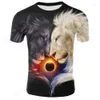 Herren 3D T-Shirts Herren T-Shirts Sommer Löwe 3D T-Shirt Mode Animal Print T-Shirt Männlich Casual Kurzhülse T-Shirt