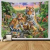 Tapisserier Forest Tiger Mönster Wildlife Theme Tapestry vardagsrum sovrum dekor bakgrund vägg hängande konstdekoration