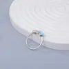 Clusterringe XYOP 925 Sterling Silber Einfach verziert Erfrischender und beliebiger natürlicher Larimar-Ringschmuck Personalisieren Sie die Party