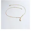 Pendant Necklaces Minar Chic Genuine Freshwater Pearl For Women Gold Plated Copper Link Chain Chokers Party Jewelry