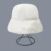 Berets inverno moda edição coreana chapéu de cabelo grosso tigela de pelúcia versátil feminino frio e quente pescador