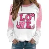 Dameshoodies Valentijnsdag Sweatshirt zonder capuchon met lange mouwen Heldere fleece top Dames joggingoutfits Set Grote jongens hoodie met rits