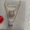 Muimu-Halskette, Designer-Damen, Top-Qualität, mit Box-Anhänger, Kuhkopf-Halsketten-Stil, vielseitig, einfach, vermessingt, einzelner Diamant, luxuriöse Damen-Halskette