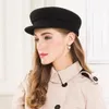 Berets England Mode Wollhut Damen Woolen Fedoras Wintermütze Korean Black Sea All-Match Der B-7500