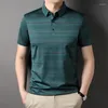 Herrpolos toppklass Fashion Brand Boy Polor Polo-tröjor för män Randig T-shirt Kort ärmkläder S6040