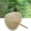 装飾的な置物素朴な手作りファン自然装飾クラフト織物の葉の手の織物中国語スタイルの強いハンドル夏の冷却用品