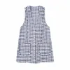 Casual Dresses ZAA Fall 2024 Vintage V-neck Single Breasted Check Pocket Texture Chic Elegant Tank Top Sleeveless Dress