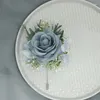 Dekorativa blommor 2 st bröllop boutonniere siden rosor corsage handled brudtärna armband brudgummen knappdräkt broche accesorios de boda