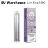 Jam King 3500 bladerdeeg vape kristal 6ml Sap 12 smaken vaper E-sigaret Nic 2% 3% 5% Mesh Coil 1.1 Ohm 650mAh Batterij Oplaadbare bladerdeeg 2000 2500 2800 4000