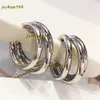 2024 Studdesigner Fashion Metal Punk Round Hoop Shape For Women Lady Trendy 3 Färg Dingle Birthday Wedding Party Ear Jewelry Presentörhängen