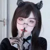 Zonnebril Anime Half Frames Brilmontuur Unisex Vintage Ovaal Geen Len Optische Bril Cosplay Pography Decoratie Metaal Feestbrillen