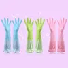 Tek kullanımlık eldivenler 4pcs Bulaşıkları yıkamak için daha fazla ev işleri rub-tek su geçirmez kauçuk dayanıklı çamaşırlar kış için sıcak kadın temiz
