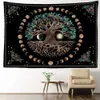 Tapisseries Tree of Life Tapestry Sun and Moon Tapestrys Tarot Divination Wall Hanging Boho Eesthetic Room Decor Spiritual Yoga Filtar L2401