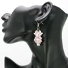 Orecchini pendenti 1 paio Moda romantica etnica Rosa rosa cristallo 6 cm lunghi gioielli fatti a mano Pendientes Brincos per le donne Ragazze