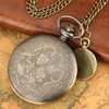 Pocket Watches Vintage Bronze Roman Numal Marker Quartz Watch With Necklace Movement Gift Pendant Clock för Mlae Kids Relogio Saati