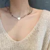 Ohrstecker Love Gate Halskette für Damen Instagram Minimalistisches Design japanische und koreanische Pulloverkette