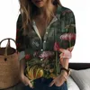 Bluzki damskie 2024 Lady Shirt Plant Landscape 3D drukowane w stylu mody w stylu mody Wysoka jakość