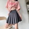 Jupes femmes jupe short taille élastique a-ligne étudiant Plaid plissé pour femmes vêtements Mini filles poche Kawaii Faldas