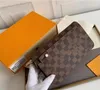 Großhandel10A Qualität Farben Mode Brieftaschen Weißes Gitter Einzelner Reißverschluss Männer Frauen Leder Brieftasche Dame Damen Lange Geldbörse mit orange Box Karte 60017 Geschenkbox