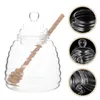 Наборы для обеда Spoon Glass Money Jar Jar Salad Contecring Container Pot The Wood Syrove Dispenser Mirserer