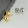 Dangle Earrings 1pair Vintage Braided Ball Gold Silver Color Electroplated Stainless Steel Fashionable Girl Gift