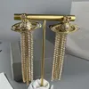 Tasarımcı Stud Küpe Viviane Lüks Kadın Moda Takı Altın Küpeler Metal İnci Küpe Cjeweler Westwood Kadın 786