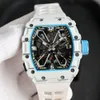 Richard's Mille Watchmen Superclone AAA Designer Automatyczne RM3503 Watch Luksusowe włókno węglowe NTPT Case Hollow Out Highend Quality Waterproof zebrań z Box I2R