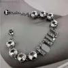 24SS Designer Miui Miui Earring Miu Bracelet Miu Letter Diamond Encrusted Crystal Zircon Necklace Personalized Fashion Advanced Feeling Adjustable Full Diamond B