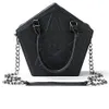 Bolsas de ombro JIEROTYX Pentagram Punk Darkness Gothic Star Bandbag Moman Girl Black PU PU MOLO COM CHINE