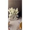 Vazen Luxe Keramische Vaas Designer Klassieke Logo Vorm Wit Ins Stijl High-End Bloemen Crème Scandinavische Eettafel Decoratie Thuis Entr Otsi8