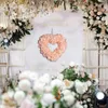 Fiori decorativi Ghirlande di San Valentino Ghirlanda di fiori artificiali di rosa a forma di cuore per la porta d'ingresso all'esterno Decorazioni di San Valentino