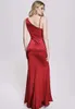 Sıradan elbiseler kış zarif lüks kırmızı parti elbise için kadın modaya uygun düşük kesim kayma arkasız maxi yan delikler vestido