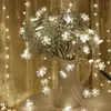 Decorazioni natalizie Luci a fiocco di neve Led 32 piedi 80LED Fata impermeabile per camera da letto Patio Room Garden Party Home Decor per interni
