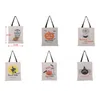 Large Halloween Canvas Bag Reusable Fabric Bag for Trick or Treating Halloween Candy Gift Bags Gift Sack Bags SN1171