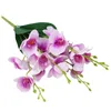 Dekorativa blommor Silk Artificial Farterfly Orchid Wedding Home Table Decoration Purple Phalaenopsis Fake Bouquet Centerpieces Tillbehör