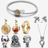 Bedelarmbanden 2023 Herfst Nieuwe Designer voor Vrouwen Sieraden Diy Fit Pandoras Armband Oorbel Gouden Ring Thrones Ice Fire Dragons Dual Murano Glass Necklac
