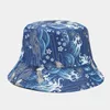 Berets Spring и Summer Outdoor Shreate Sun Модная печать двойная шляпа с двусторонней одеждой мужчина.