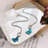 Bracelets de charme papillon bleu pour amoureux amis pendentif simple boucle chaîne bracelet couple bijoux cadeau
