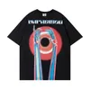 Hip hop oversized camiseta y2k retro abstrato impressão gráfica punk gótico streetwear tshirt masculino 2024 harajuku solto moda topos