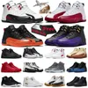 with box jumpman 12 12s basketball shoes Cherry Brilliant Orange Red Taxi Field Purple Winterized Playoffs Royalty mens trainers men sneakers sports